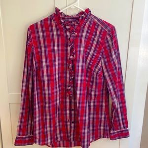 Gap Fitted Boyfriend Shirt with Ruffle